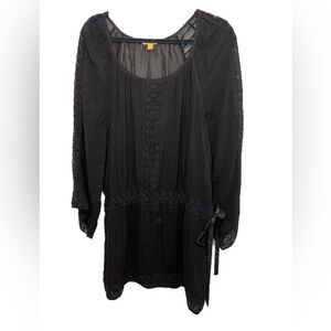 Leifsdottir Anthroplogie Drop Waist Embroidery and Eyelet Dress with Waist Dress